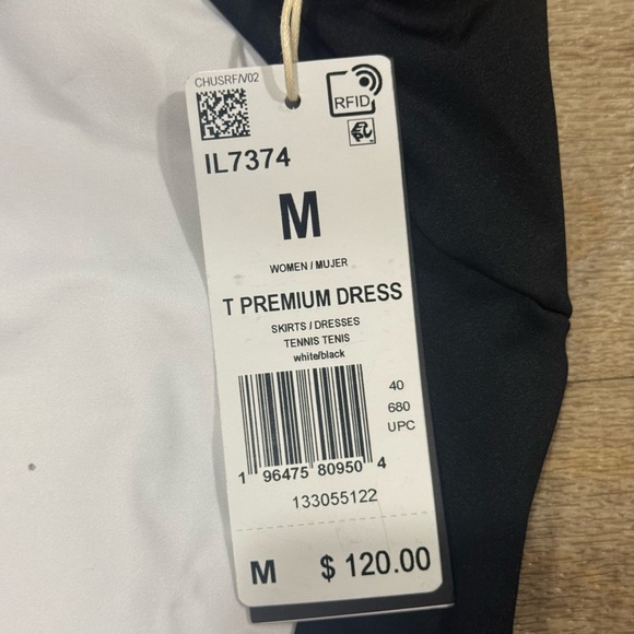 NWT Adidas Premium Tennis Dress White & Black Size Medium - Picture 4 of 6